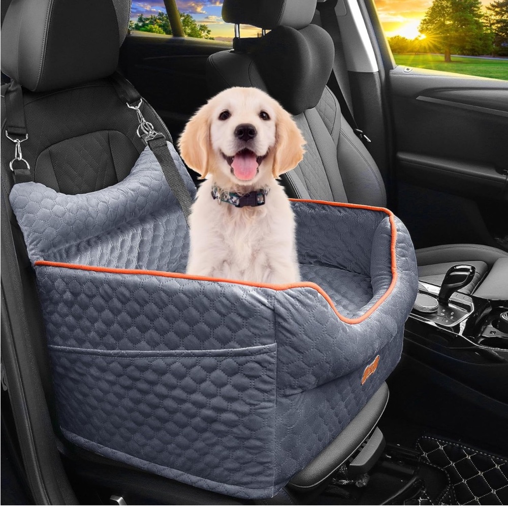 Euhams Memory Foam Elevated Booster Pet Car Seat w/ Washable Cover NEW